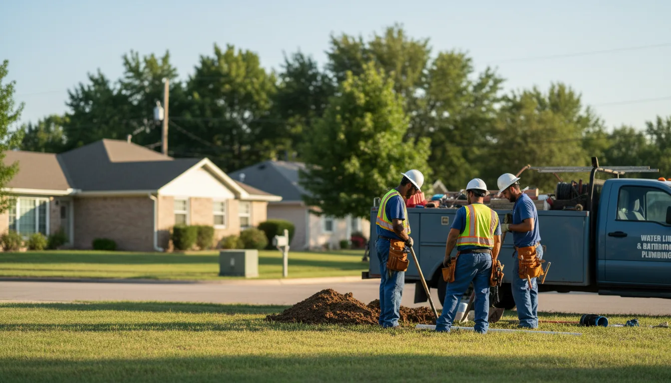 Residential water line and bathroom plumbing service in Frontier, WY